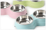 Gamelles doubles pour chiens et chats : Nourriture et eau en Inox pour un repas pratique - PawHarmony