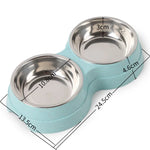 Gamelles doubles pour chiens et chats : Nourriture et eau en Inox pour un repas pratique - PawHarmony