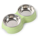 Gamelles doubles pour chiens et chats : Nourriture et eau en Inox pour un repas pratique - PawHarmony