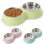 Gamelles doubles pour chiens et chats : Nourriture et eau en Inox pour un repas pratique - PawHarmony