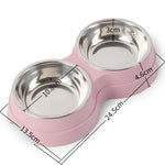 Gamelles doubles pour chiens et chats : Nourriture et eau en Inox pour un repas pratique - PawHarmony