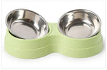 Gamelles doubles pour chiens et chats : Nourriture et eau en Inox pour un repas pratique - PawHarmony